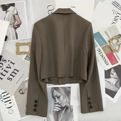 Chic Black Cropped BlazerTM